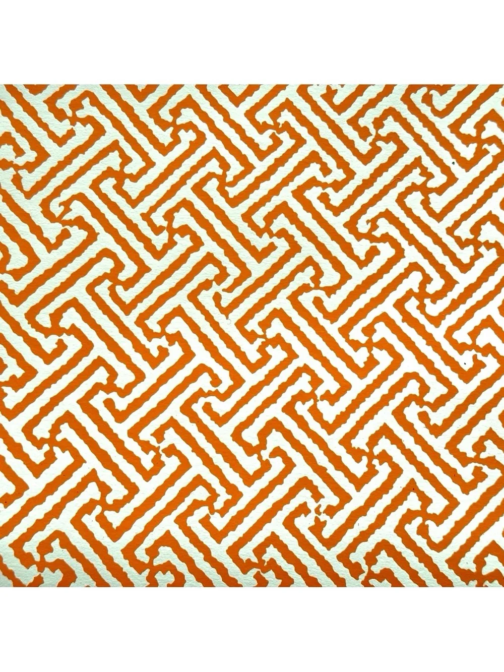 Vintage Wallpaper Roll Java Java by China Seas Quadrille Orange White Hand Print